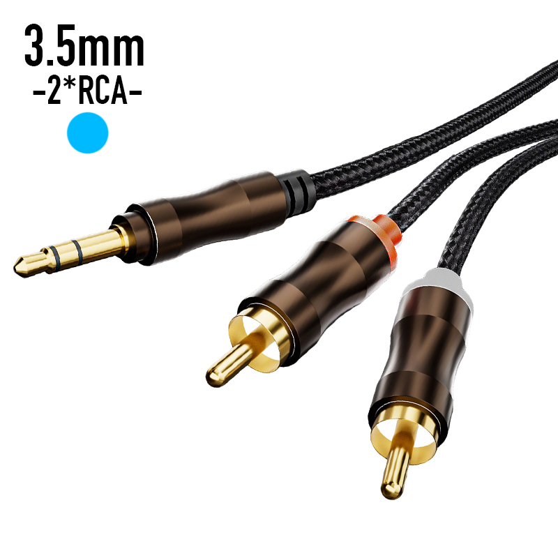 Home Cinema Tv - RCA-3.5mmジャックAUXオーディオケーブルHiFiステレオ3.5mm-2RCAスプリッターケーブル、ホームシアター、テレビ、PC、アンプ、DVD、スピーカー用